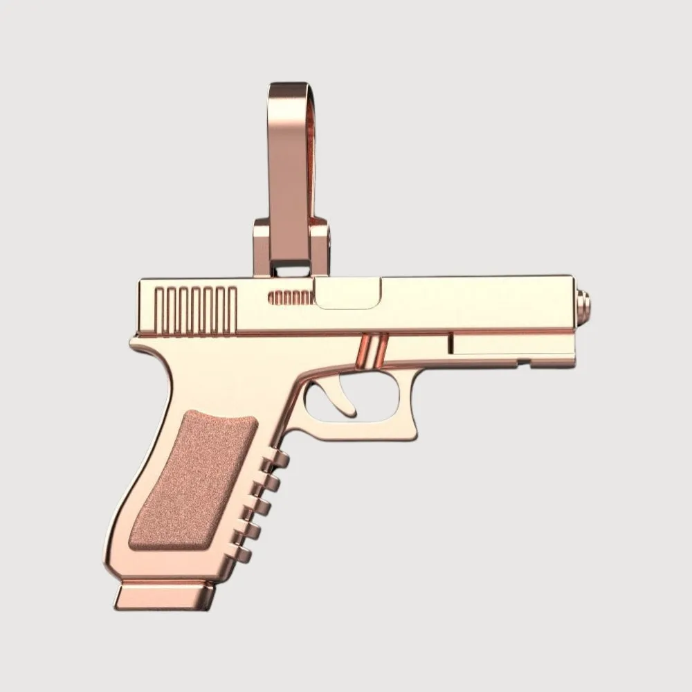 14k Gold Pistol Pendant