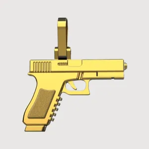 14k Gold Pistol Pendant