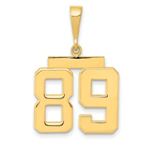 14k Yellow Gold Medium Polished Number 89 Charm