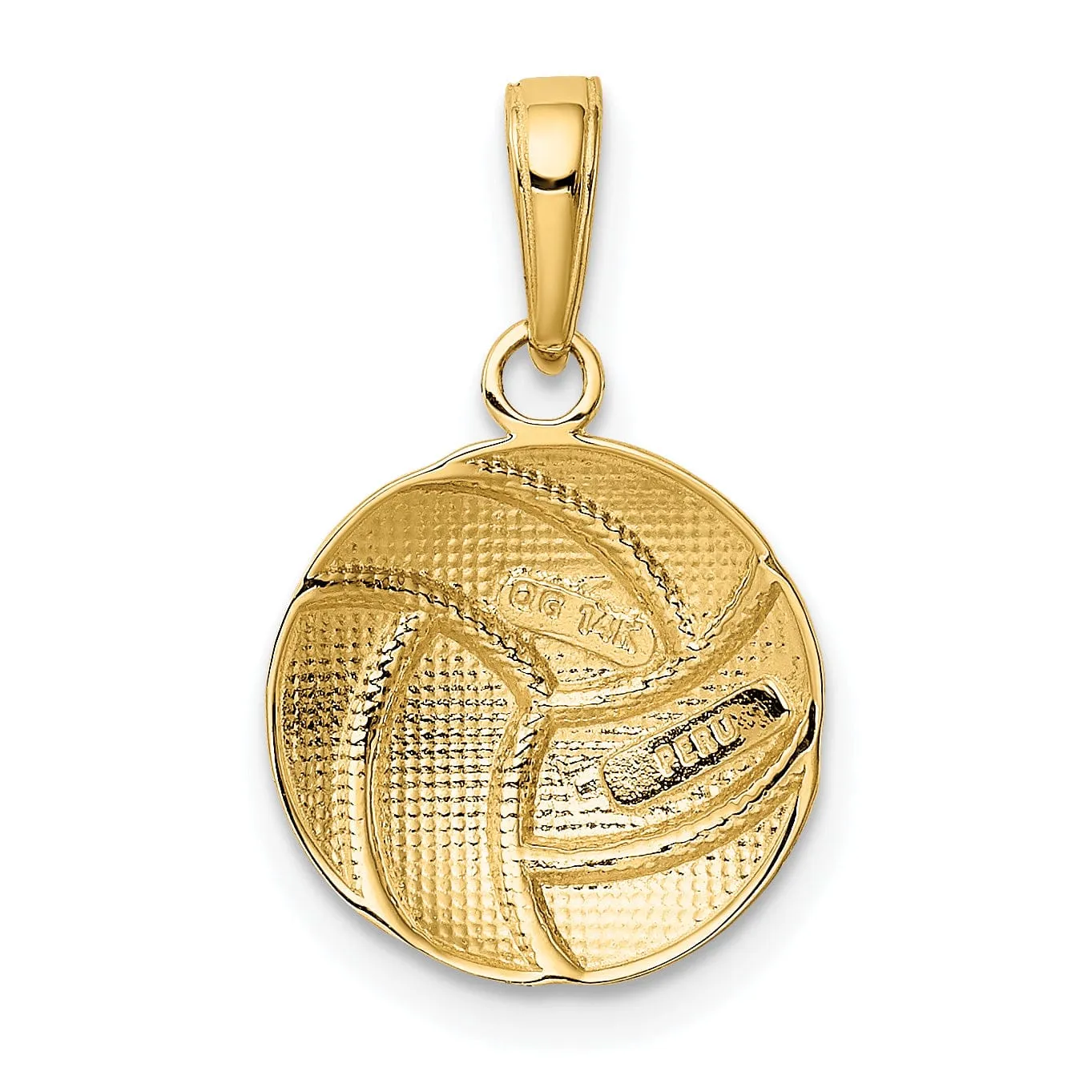 14k Yellow Gold Polish Volleyball Charm Pendant