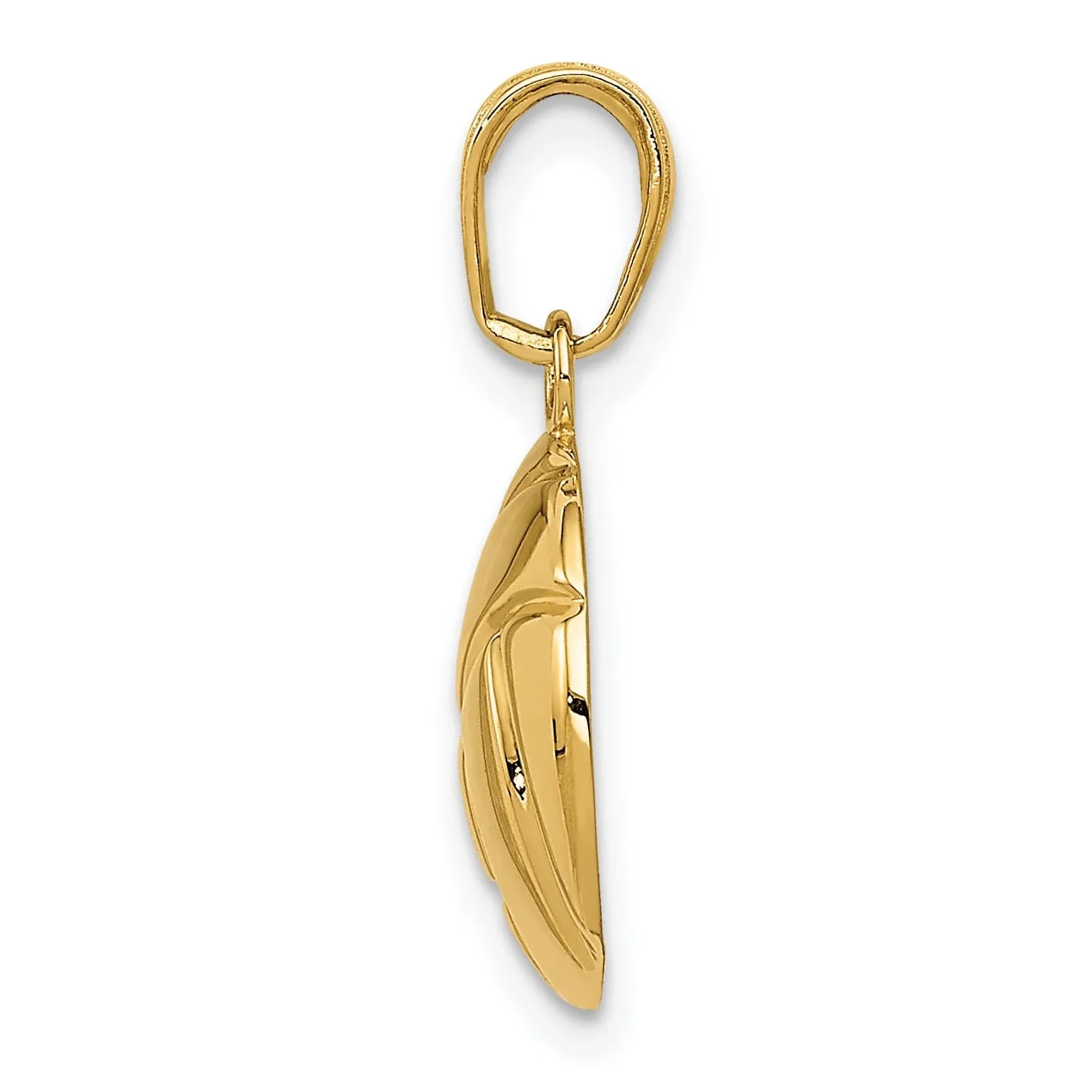 14k Yellow Gold Polish Volleyball Charm Pendant