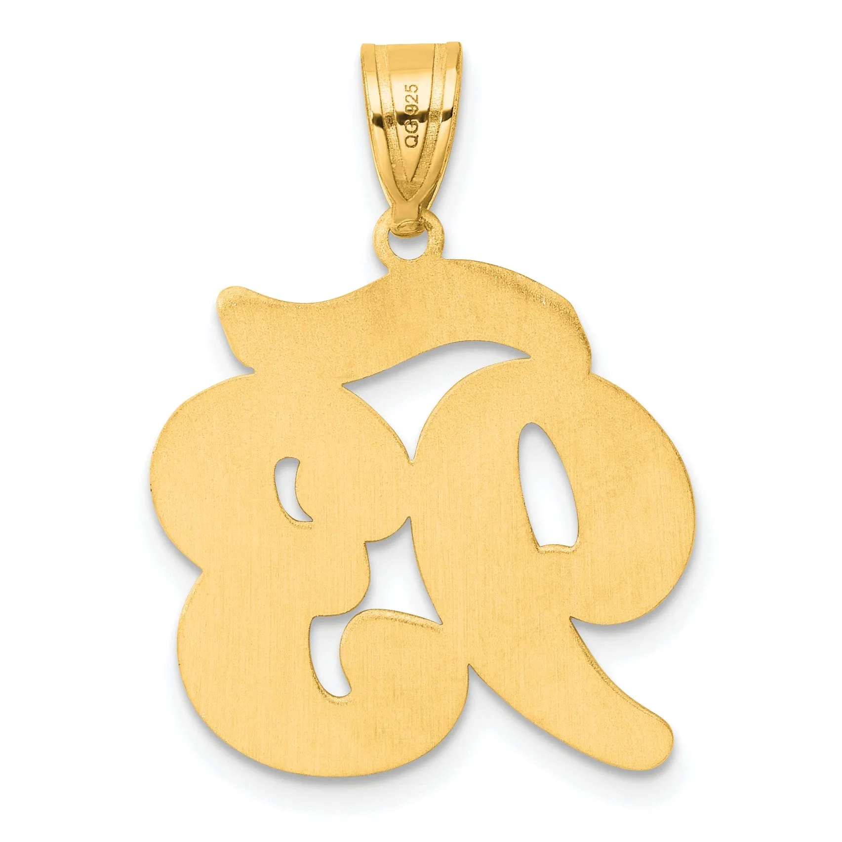 14k Yellow Gold Polished Finish Script Design Number 93 Charm Pendant