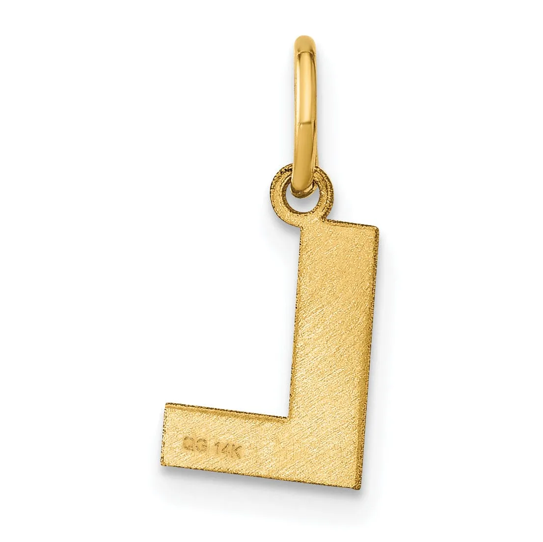 14k Yellow Gold  Small Size Letter L Initial Block Pendant