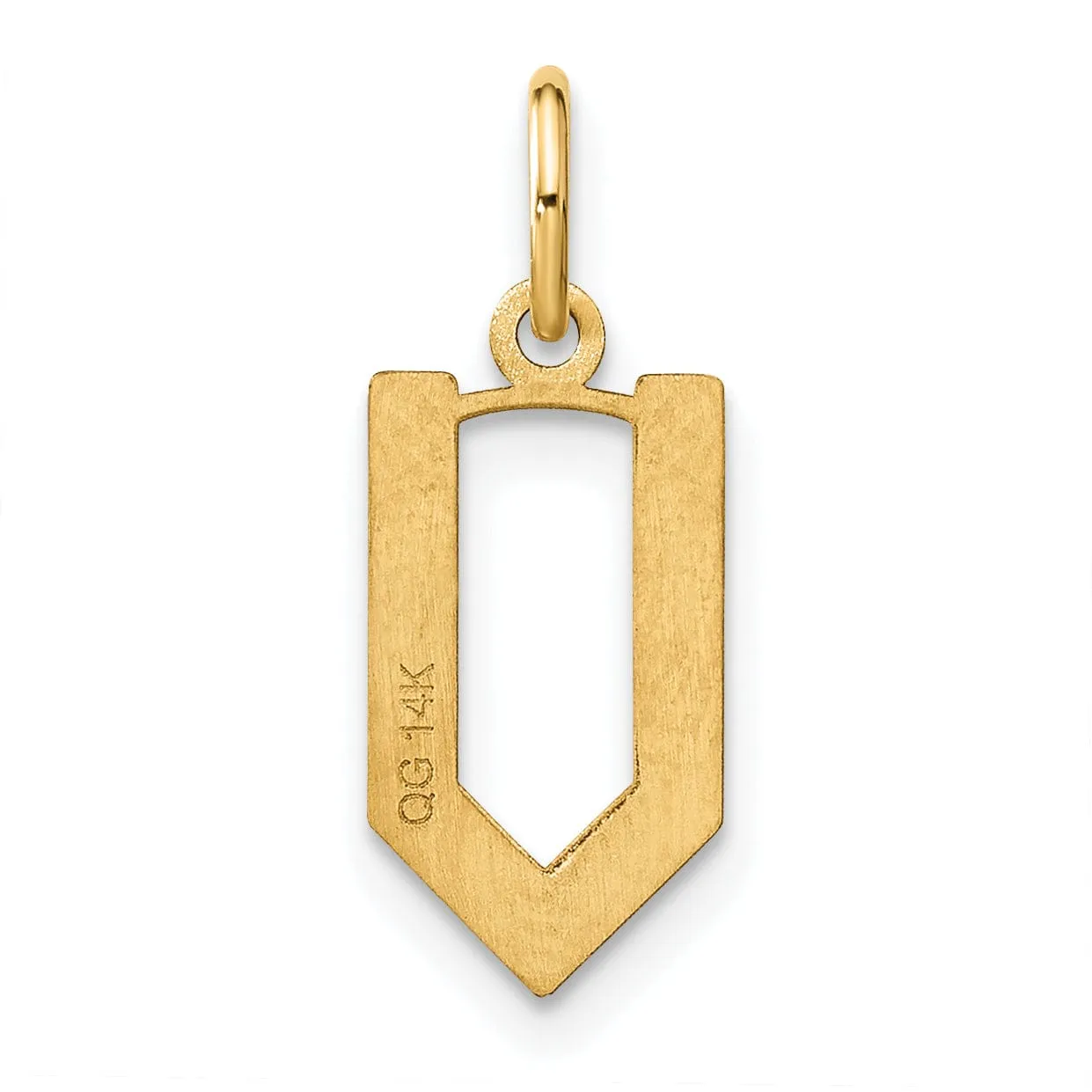 14k Yellow Gold Women's Letter V Initial Charm Pendant