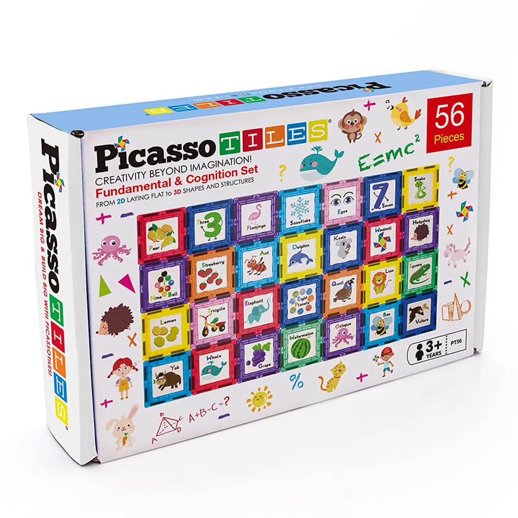 56 Pieces Magnetic Building Set with Artwork