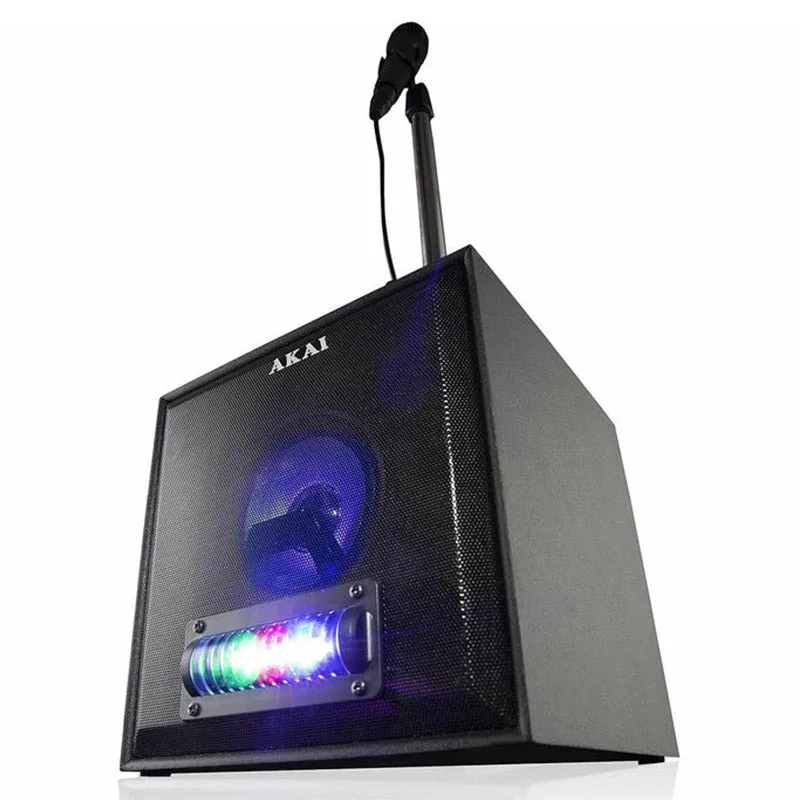 Akai 6W Rms Portable Party Speaker with Microphone & Stand - Black | A58183