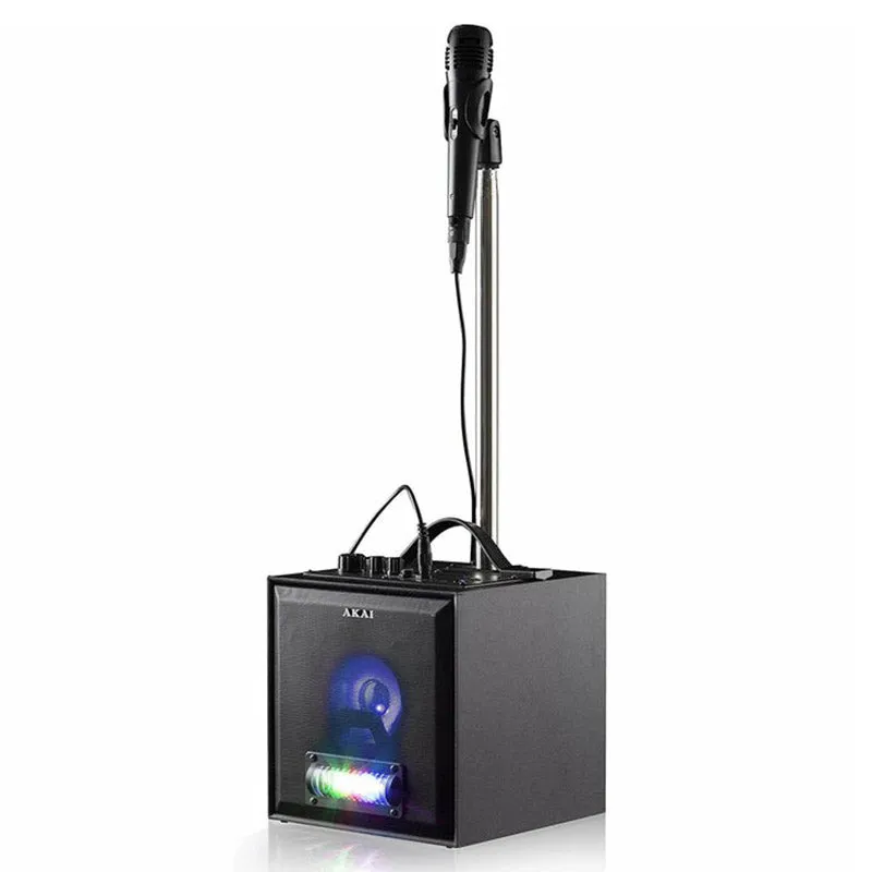 Akai 6W Rms Portable Party Speaker with Microphone & Stand - Black | A58183