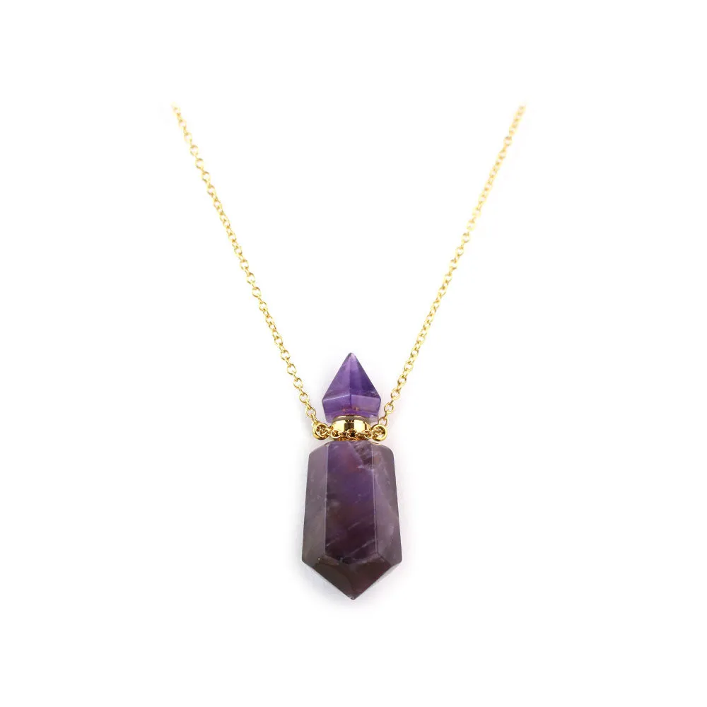 Amethyst Perfume Bottle Pendant