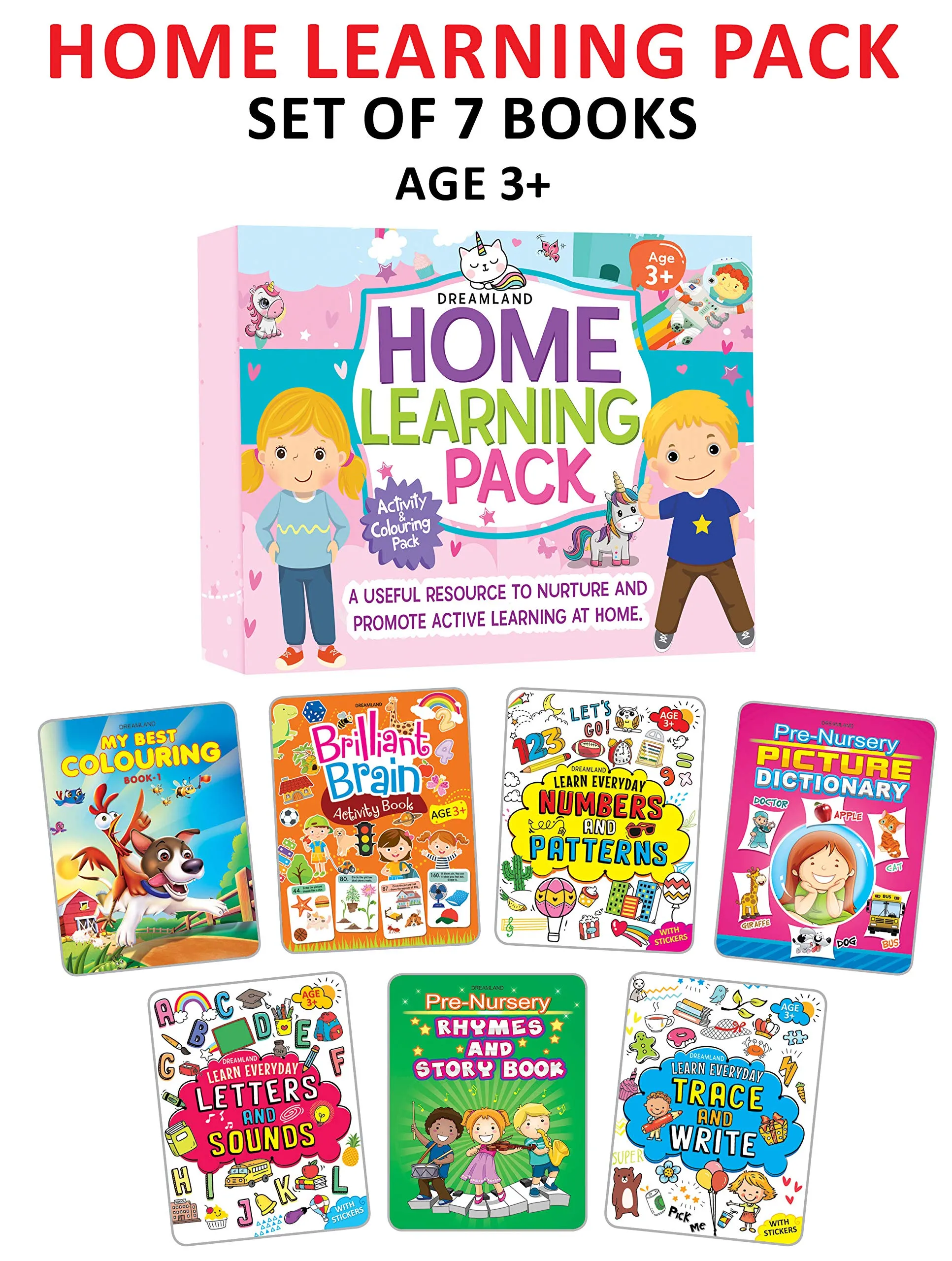 An Amazing Set of Home Learning Books For Kids Age 3  (Pack of 7)