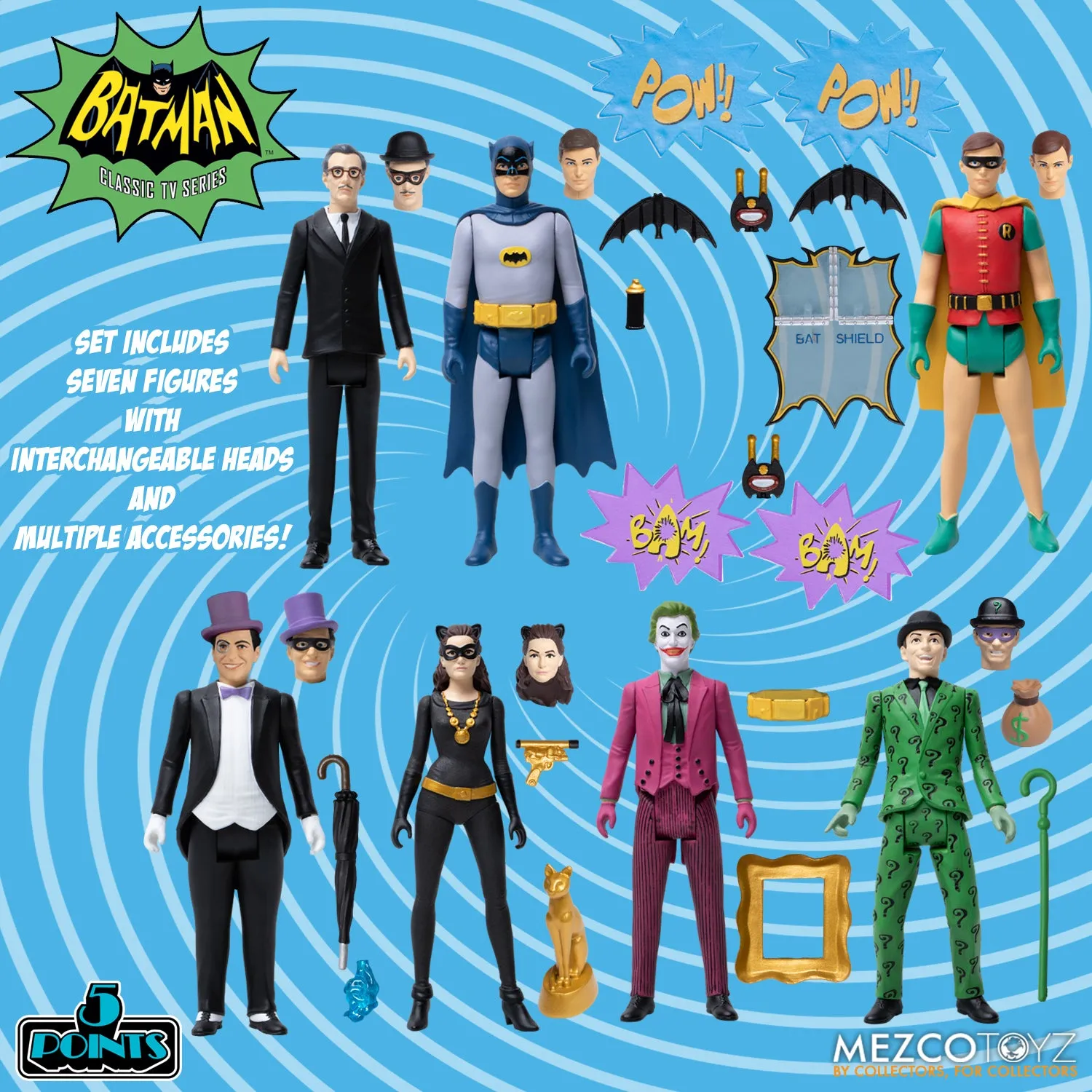 Batman (1966) 5 Points Deluxe Boxed Set - Mezco *SALE*