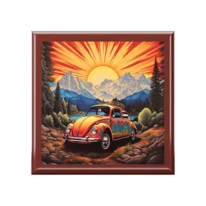 BOHO Hippy 60's 70's Psychedelic Hippy VW Bug - Volkswagen Beetle - Jewelry Keepsake Trinkets Box