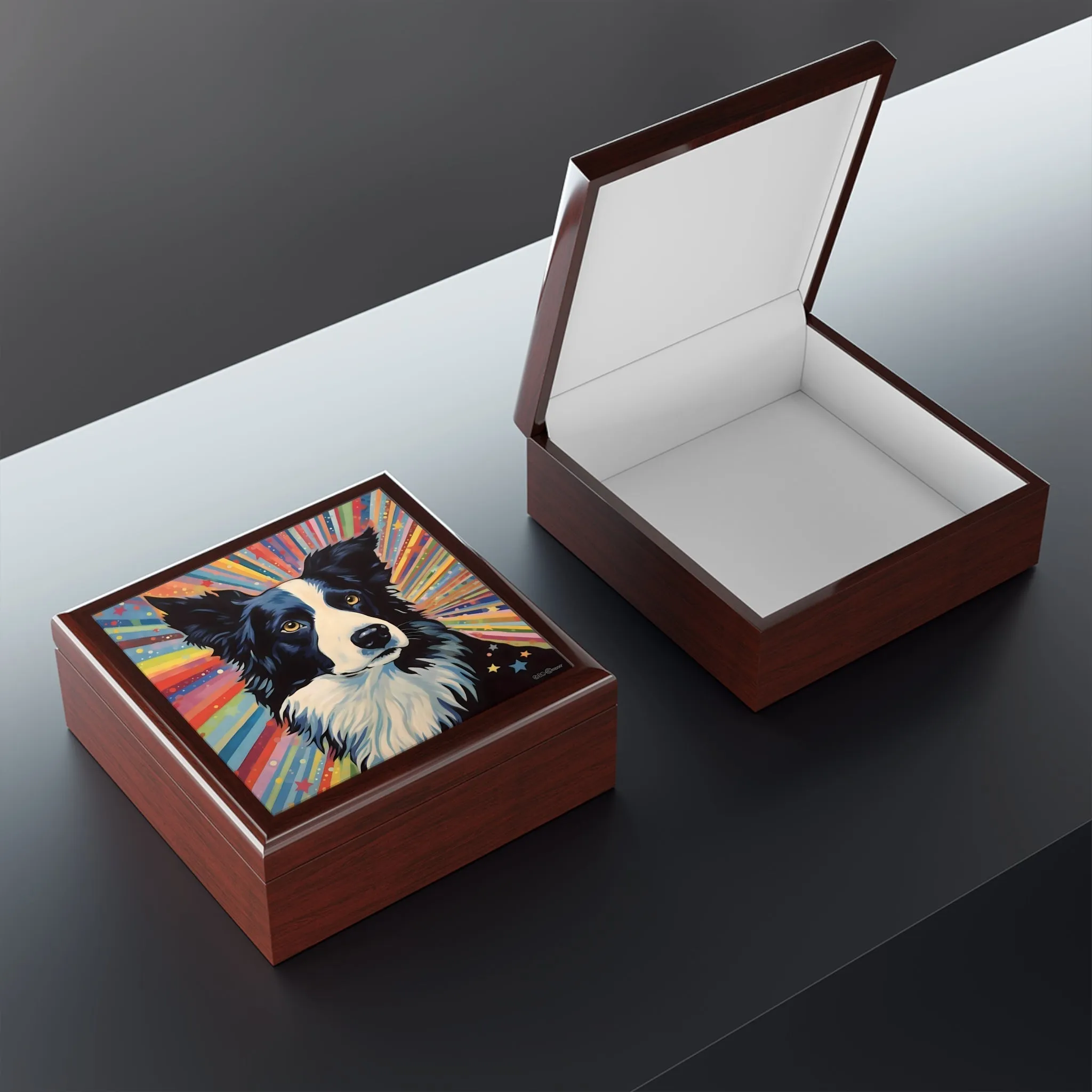 Border Collie Jewelry Keepsake Box