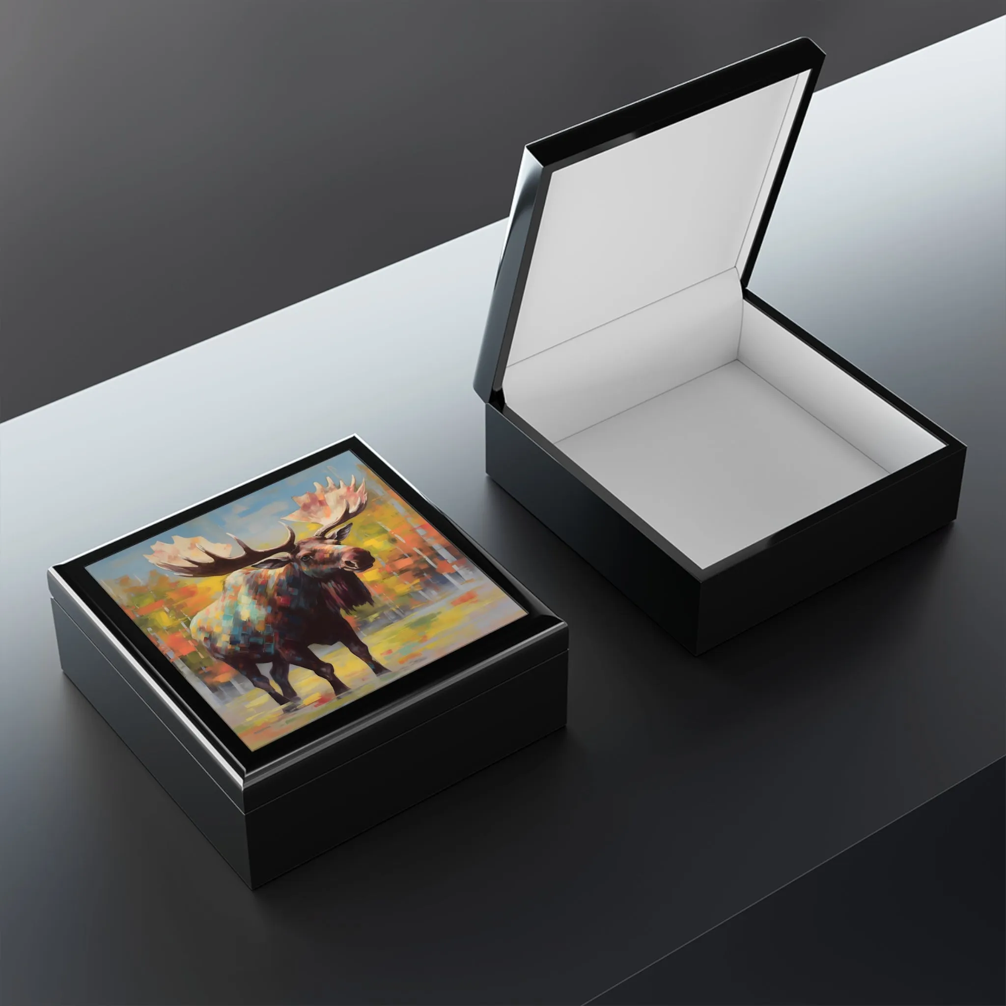 Bull Moose Fine Art Print Jewelry Keepsake Box