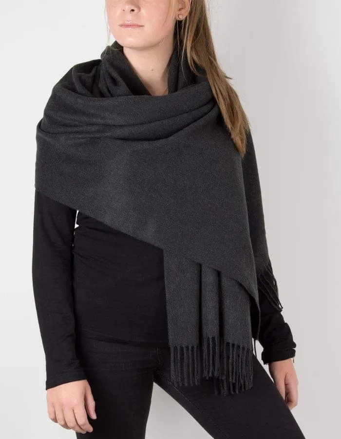 Dark Grey Blanket Scarf