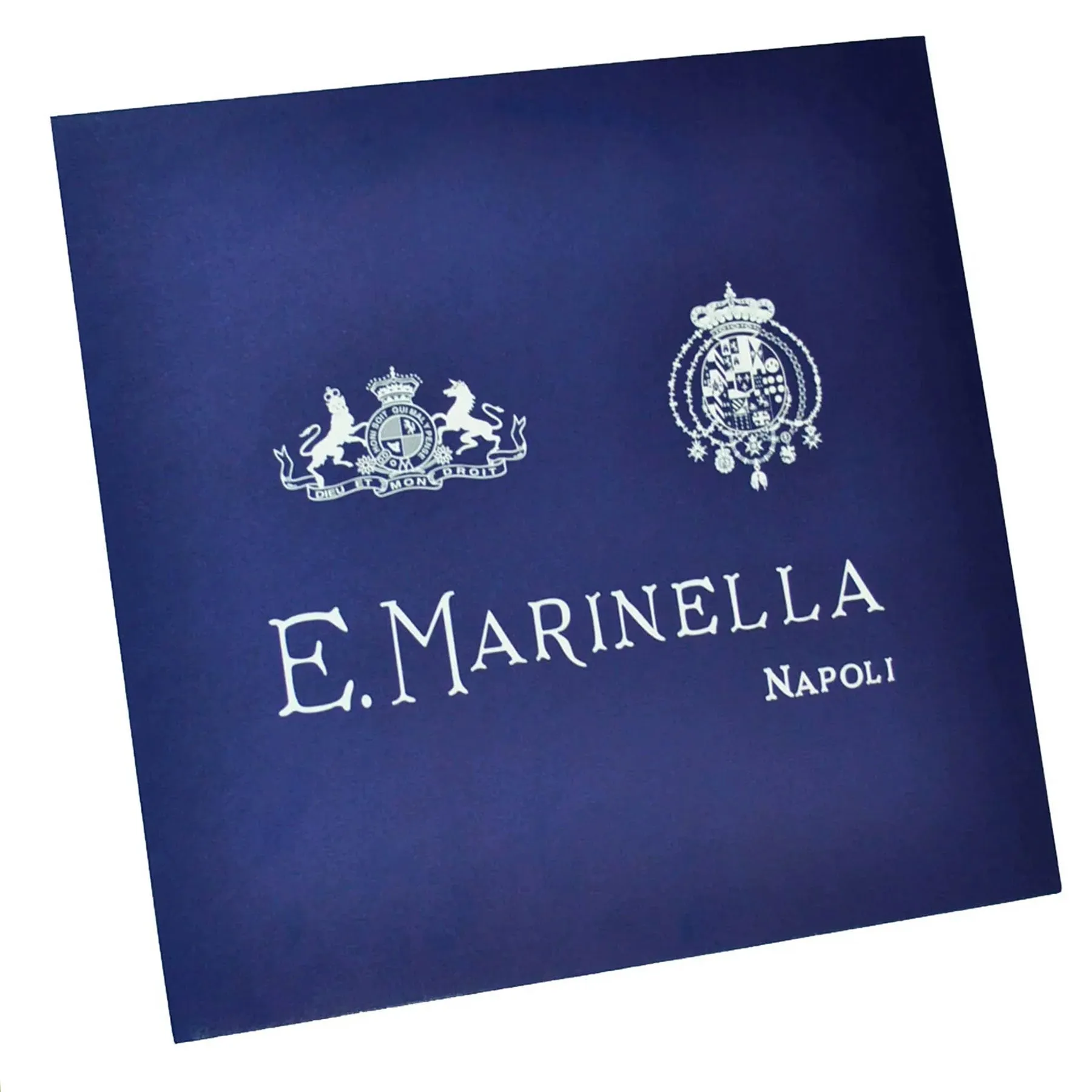 E. Marinella Scarf Green Navy Blue Floral Design  - Twill Silk Square Foulard