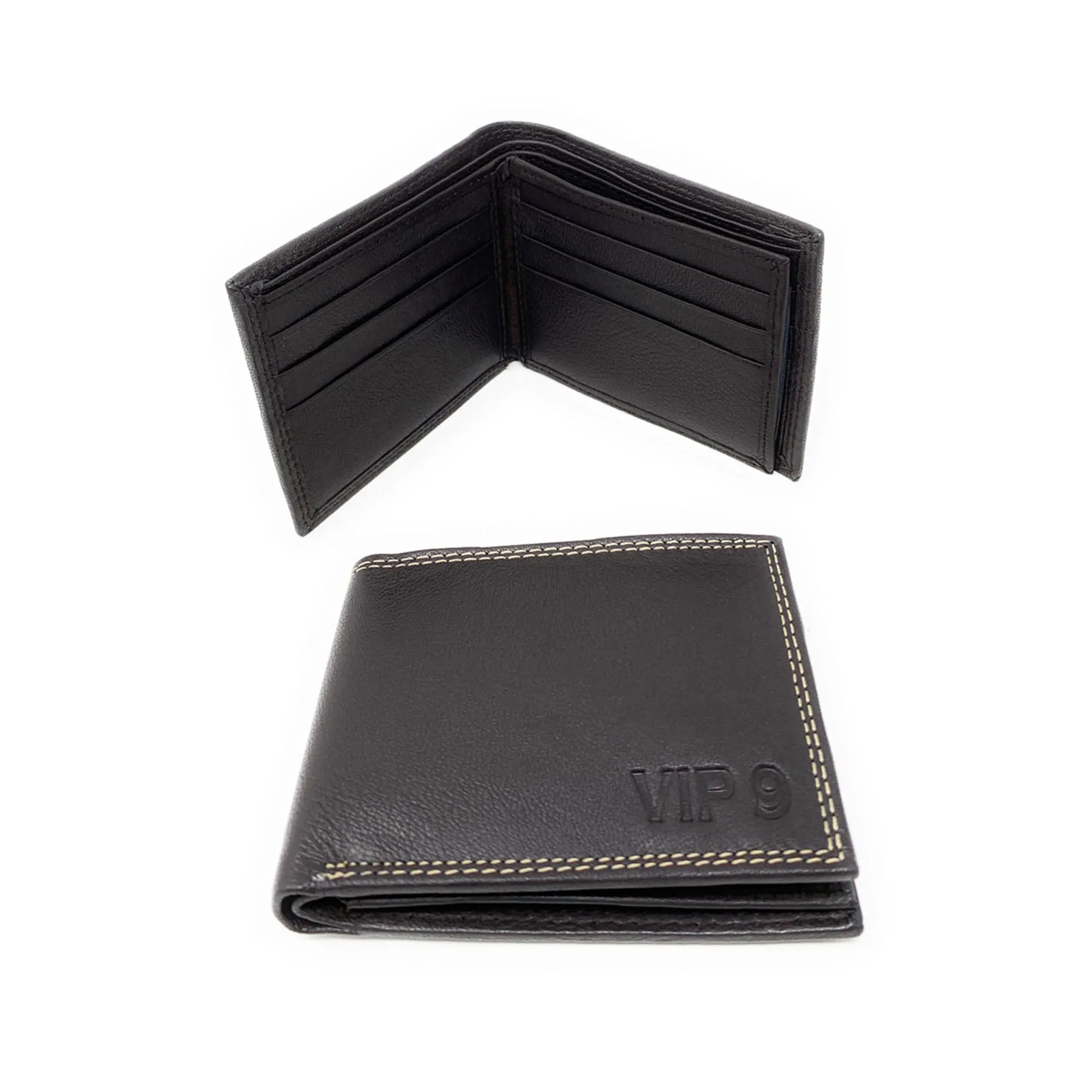 Empire Cove VIP Classic Genuine Leather Slim Bifold Wallets Side Flip ID Compartment