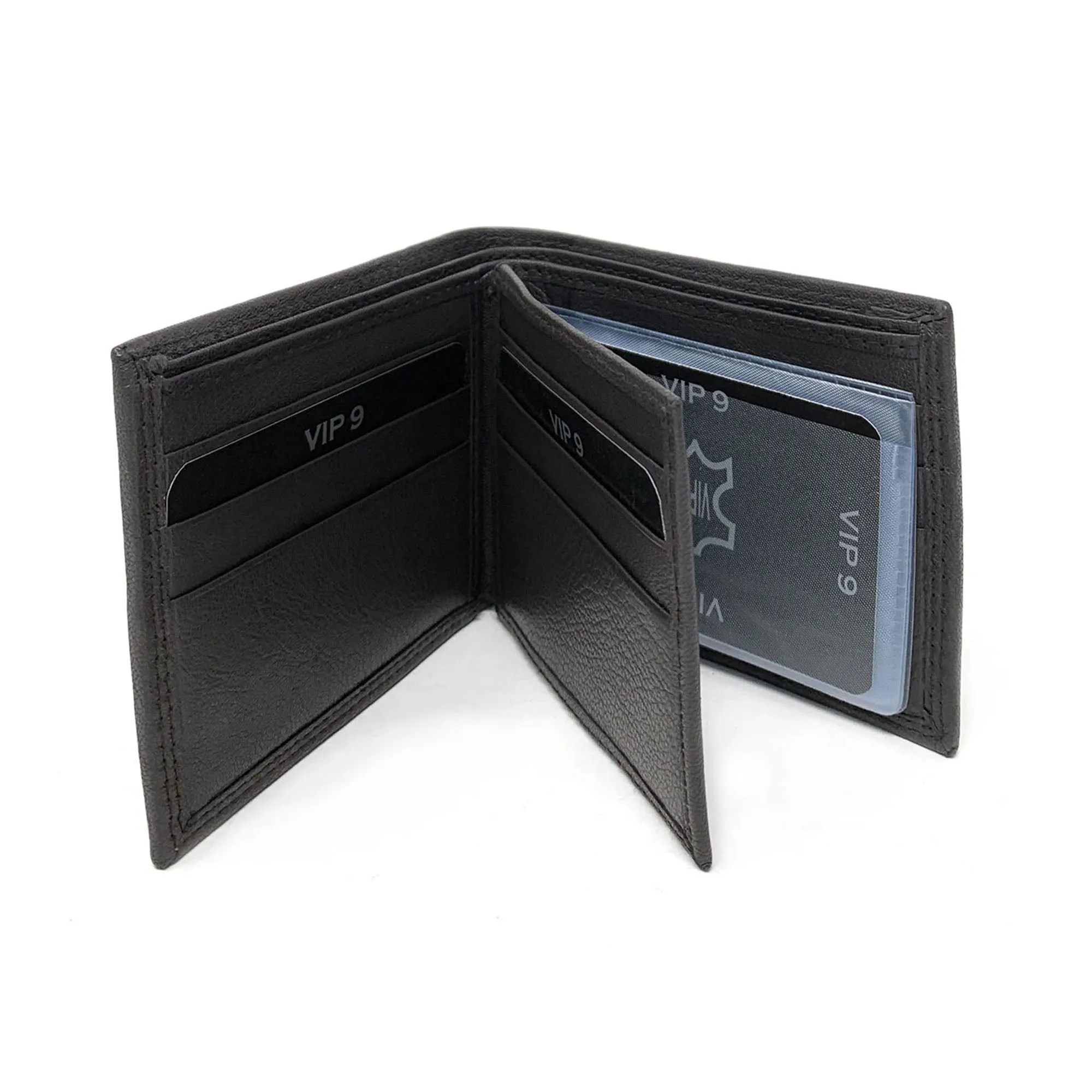 Empire Cove VIP Classic Genuine Leather Slim Bifold Wallets Side Flip ID Compartment