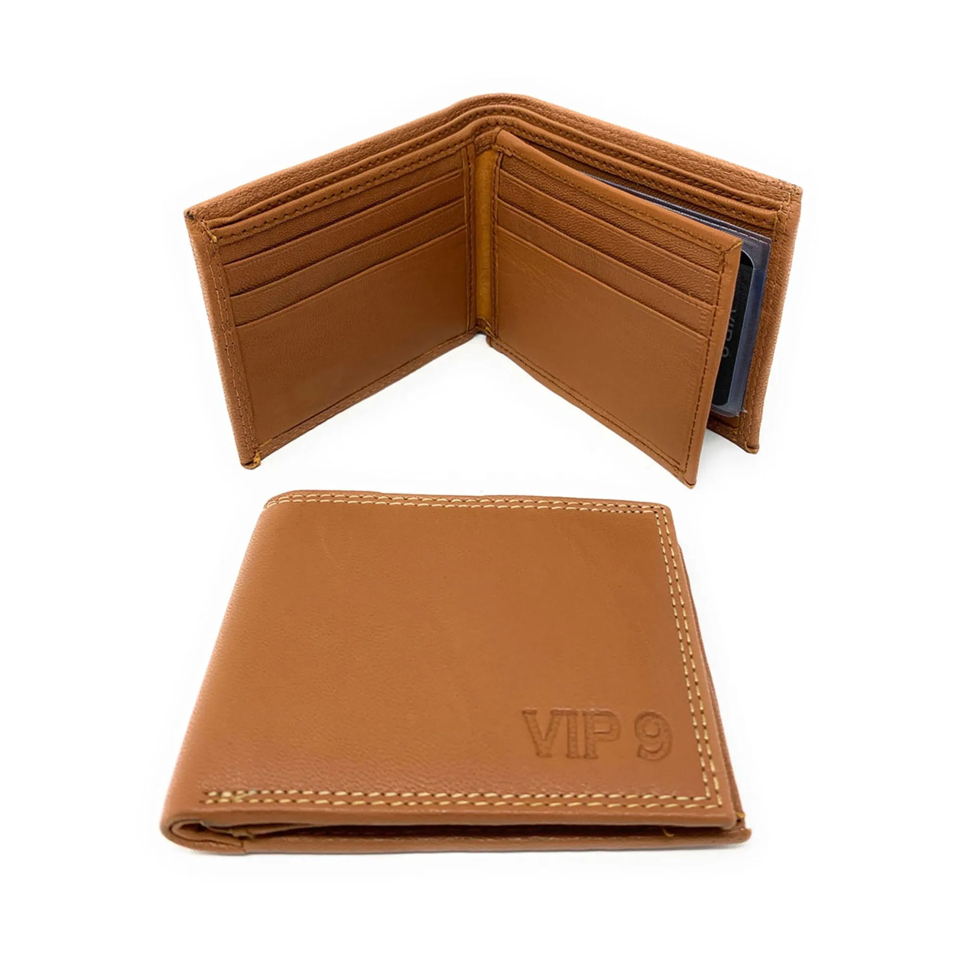 Empire Cove VIP Classic Genuine Leather Slim Bifold Wallets Side Flip ID Compartment