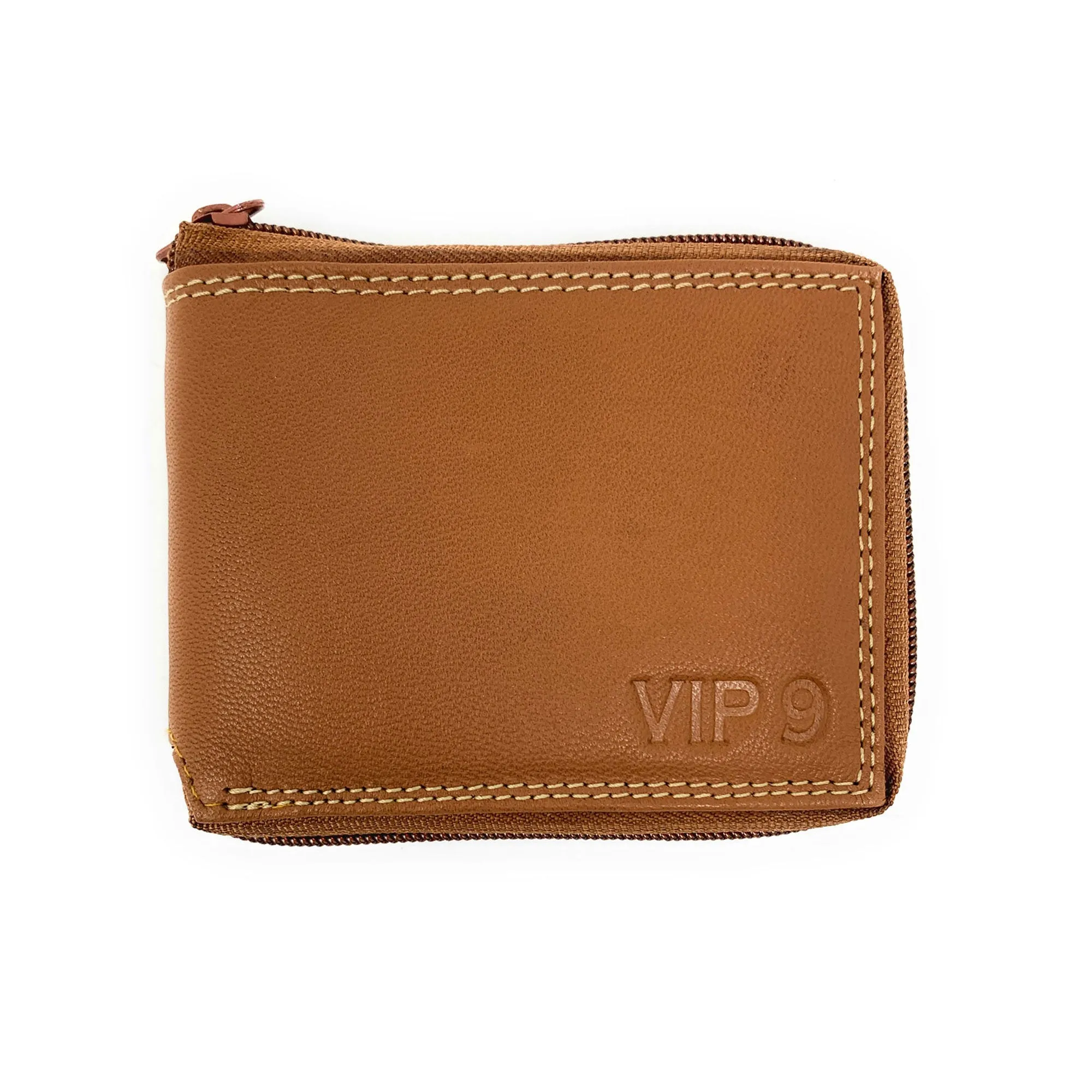 Empire Cove VIP Classic Genuine Leather Slim Bifold Wallets Zippered Flip Up ID