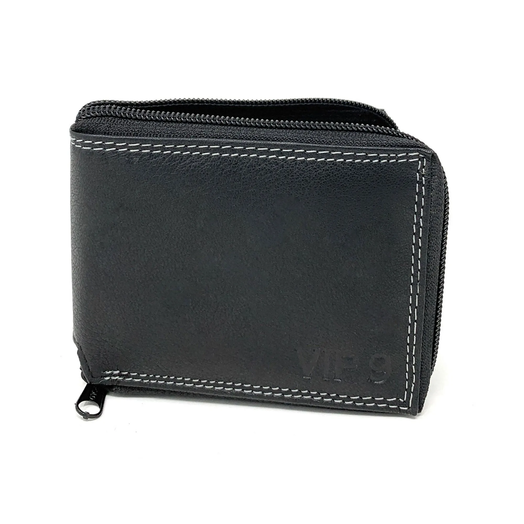 Empire Cove VIP Classic Genuine Leather Slim Bifold Wallets Zippered Flip Up ID