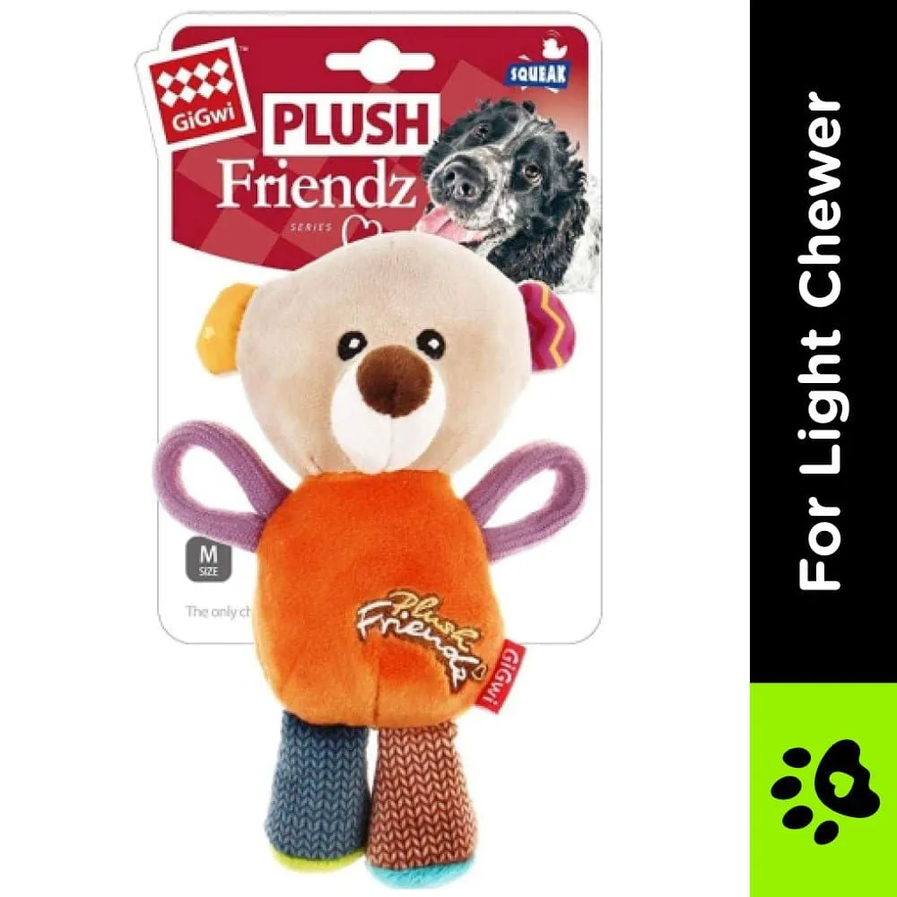 GiGwi Plush Friendz with Squeaker Bear Toy for Dogs