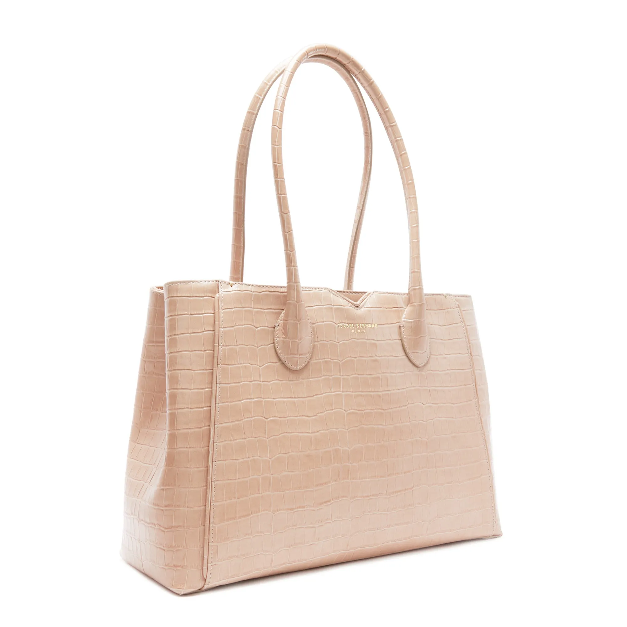 Honoré Cloe croco beige calfskin leather handbag