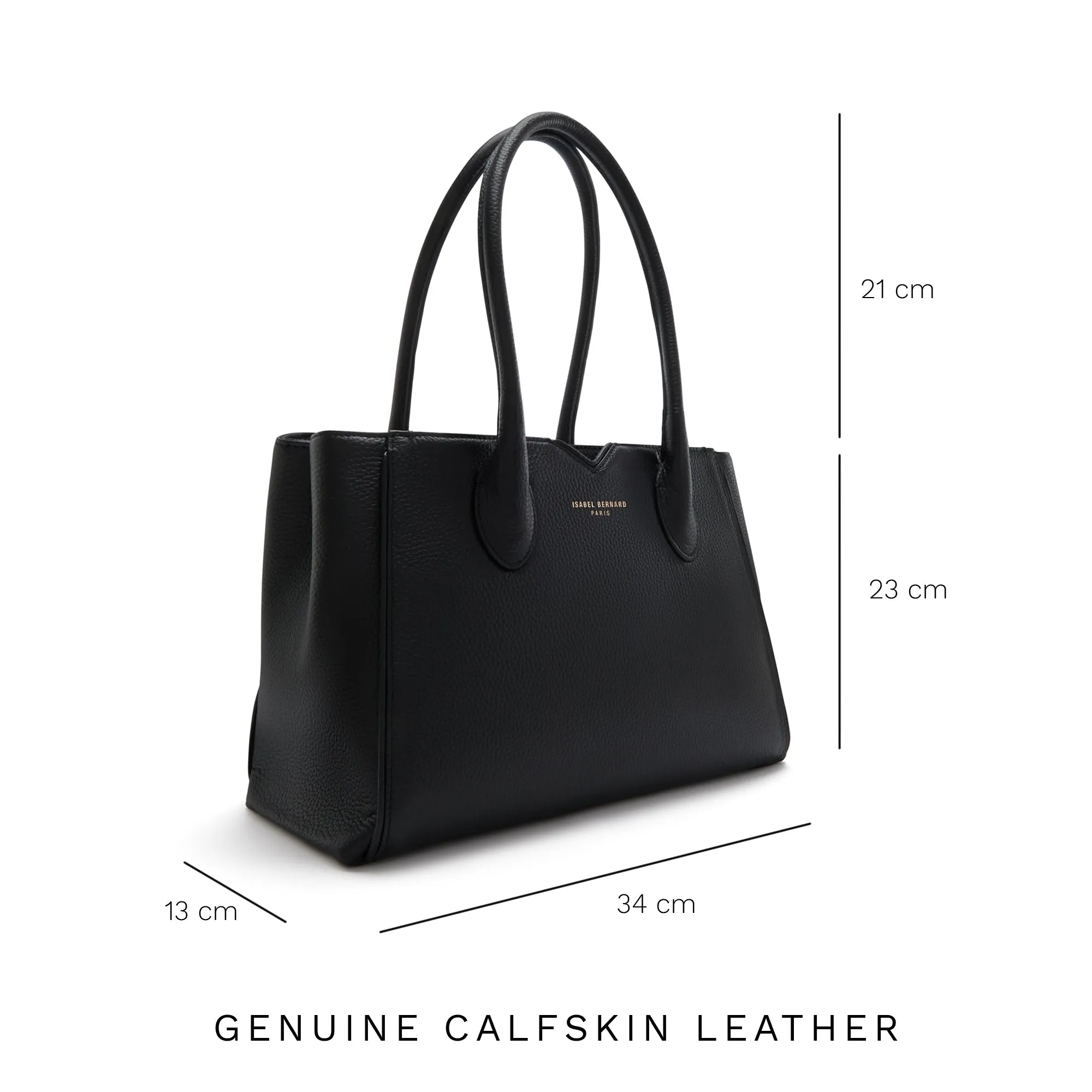 Honoré Cloe Midi black calfskin leather handbag