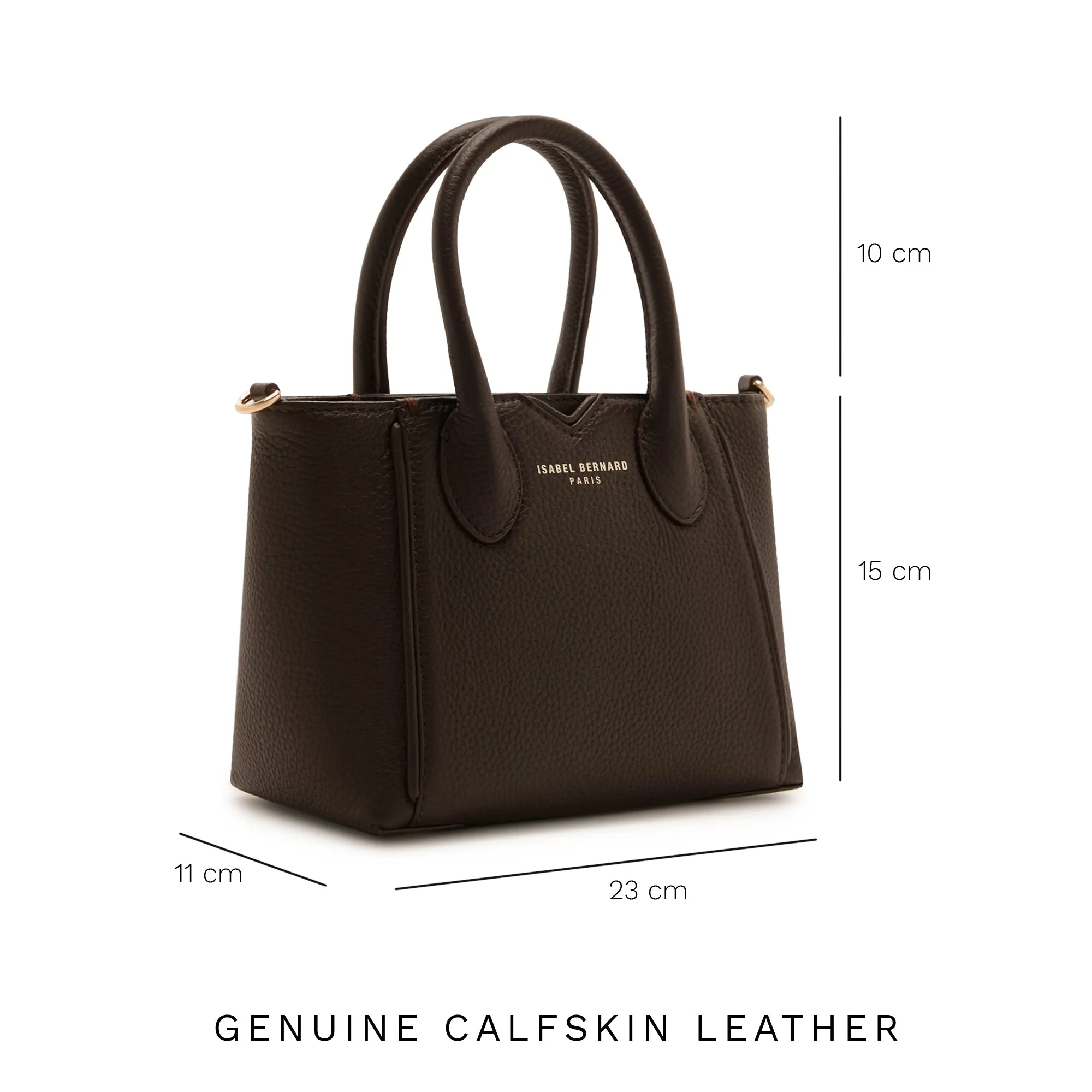 Honoré Cloe Mini brown calfskin leather handbag