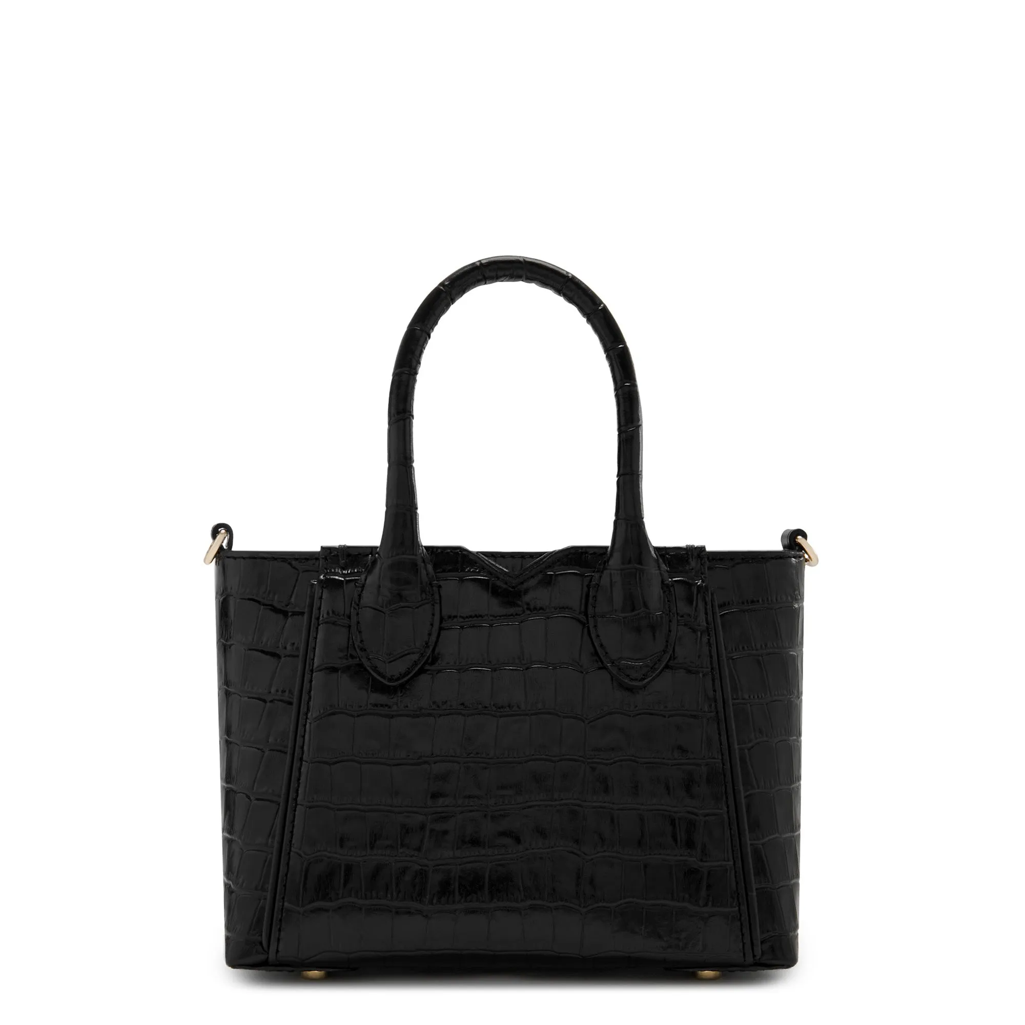 Honoré Cloe Mini croco black calfskin leather handbag