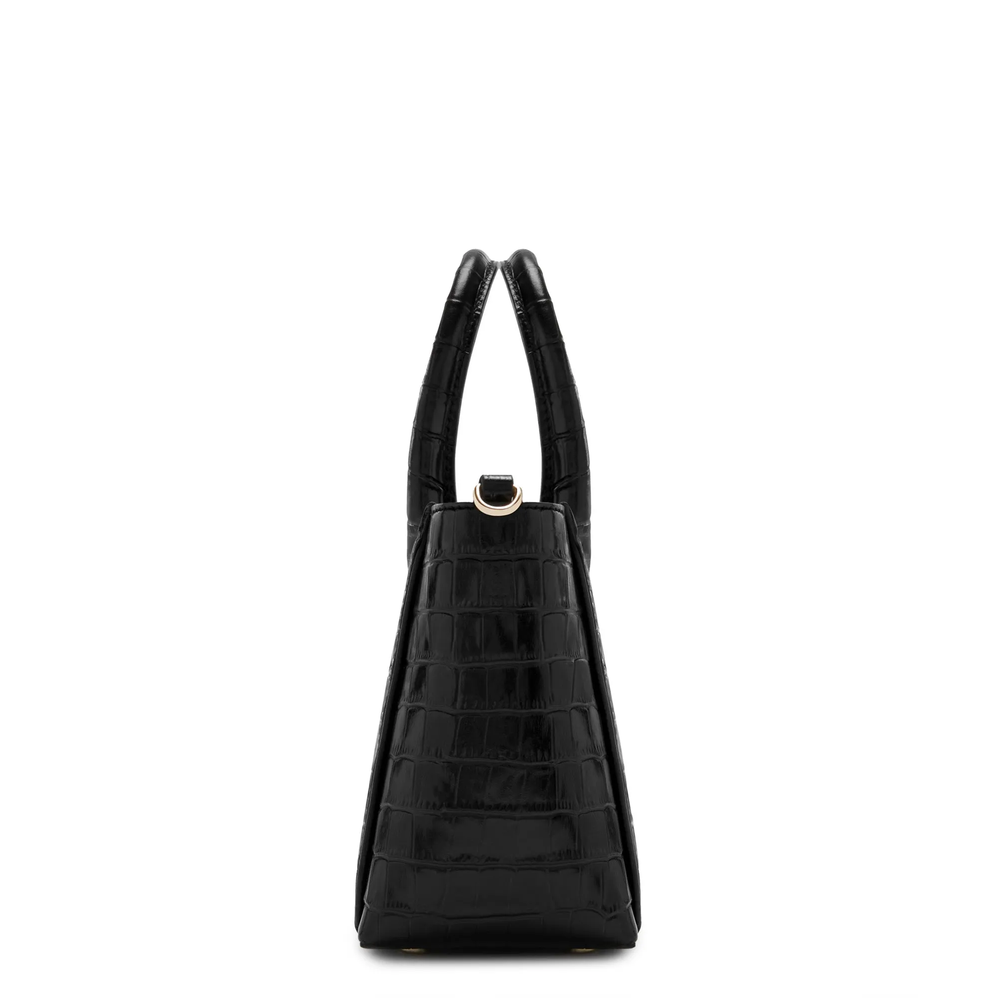 Honoré Cloe Mini croco black calfskin leather handbag