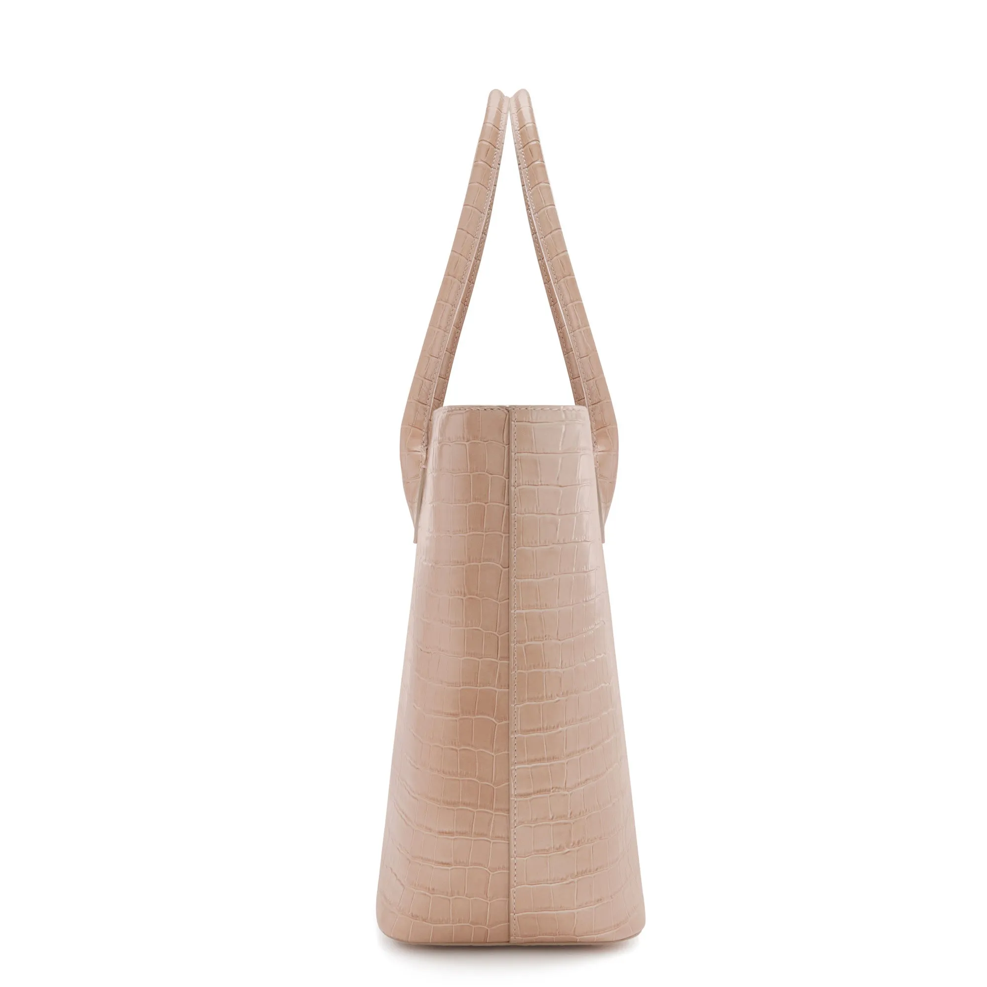 Honoré Lysanne croco beige leather shopper calfskin leather