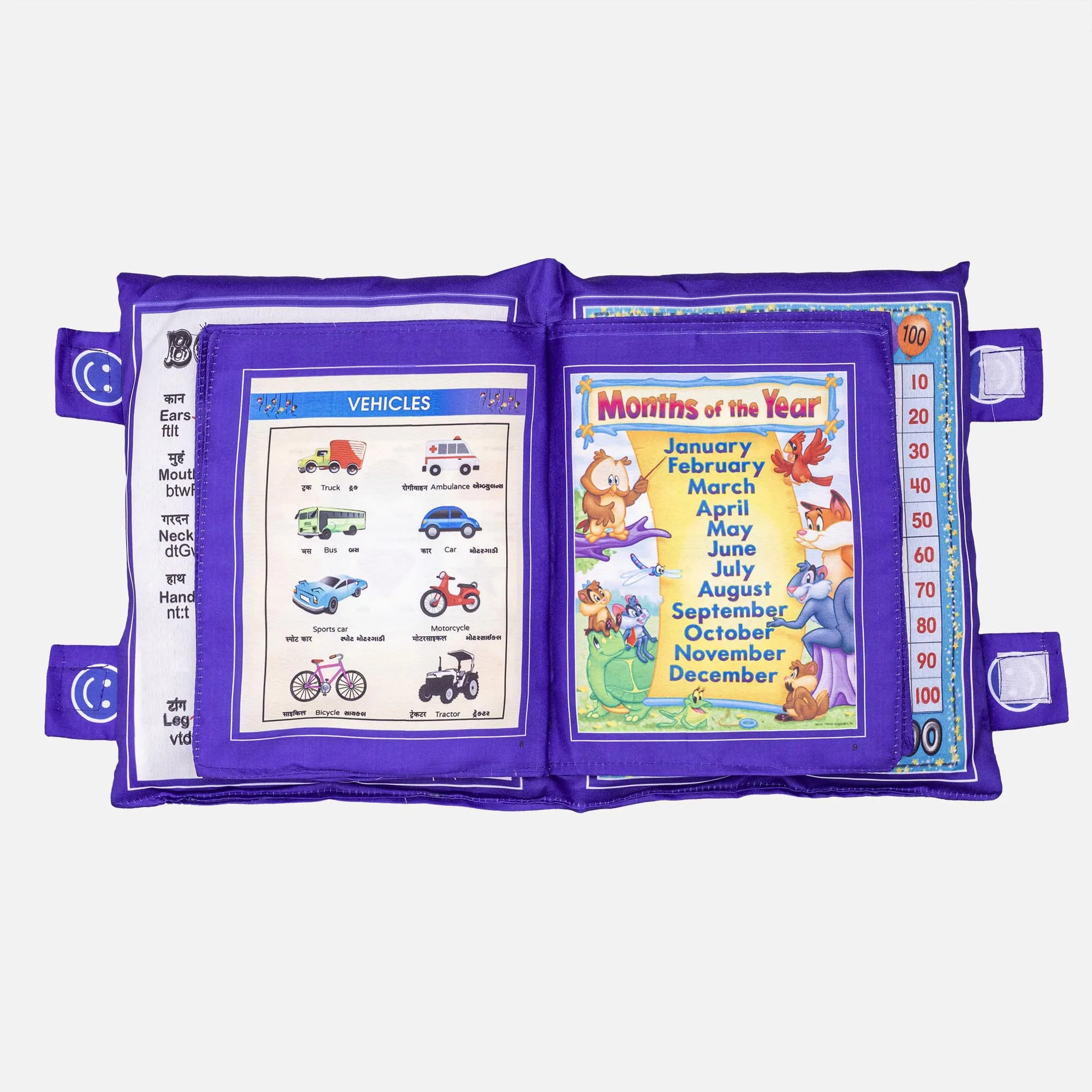 Learning Cushion Pillow Book Choice Learning Pillow Book Cushion Books Developmental Books for Kids Boys Babies with 2 Languages to Learn -