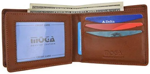 Moga Premium Genuine Leather Deluxe Compact Multi Card Case ID Holder Wallet