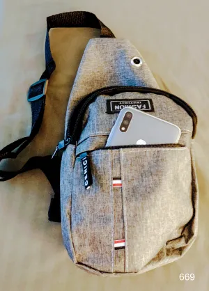 NEW! Fashion Shoulder Bag Chest Pack Canvas "Gray"