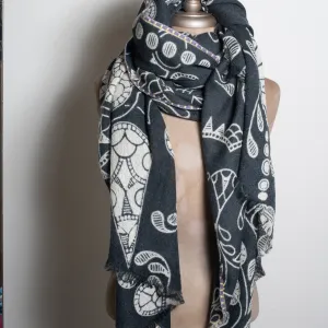 Épice Stole "2487 Leaf" Stole/Scarf (charcoal)