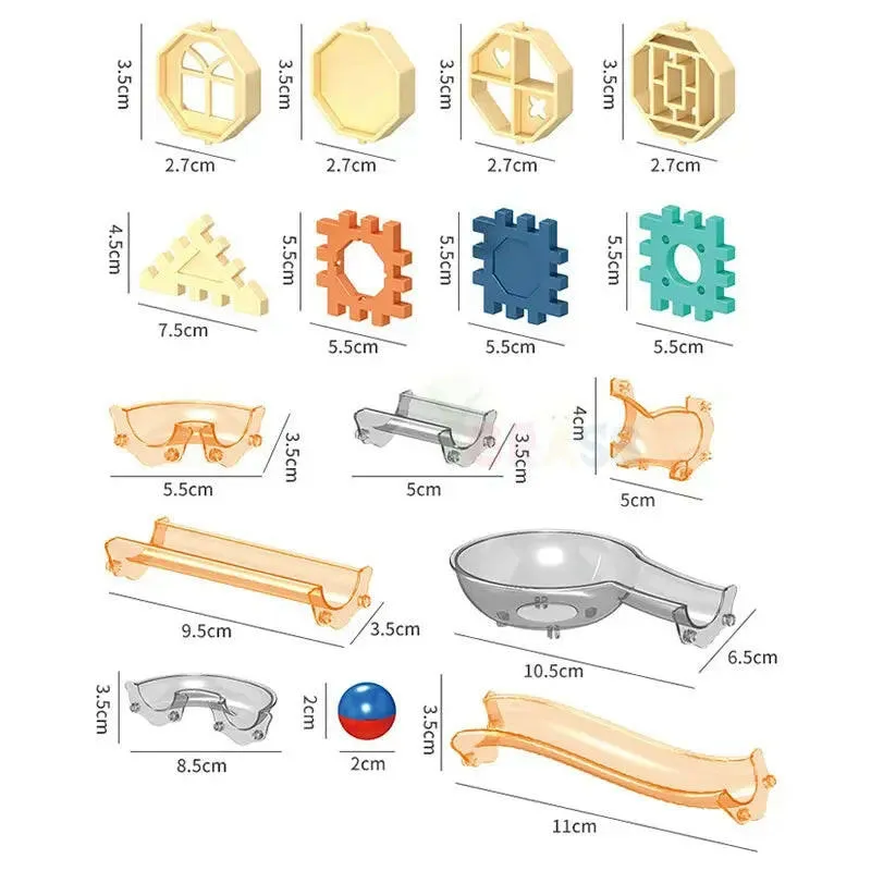 Pipeline Rolling Ball Building Blocks - 125 Pieces