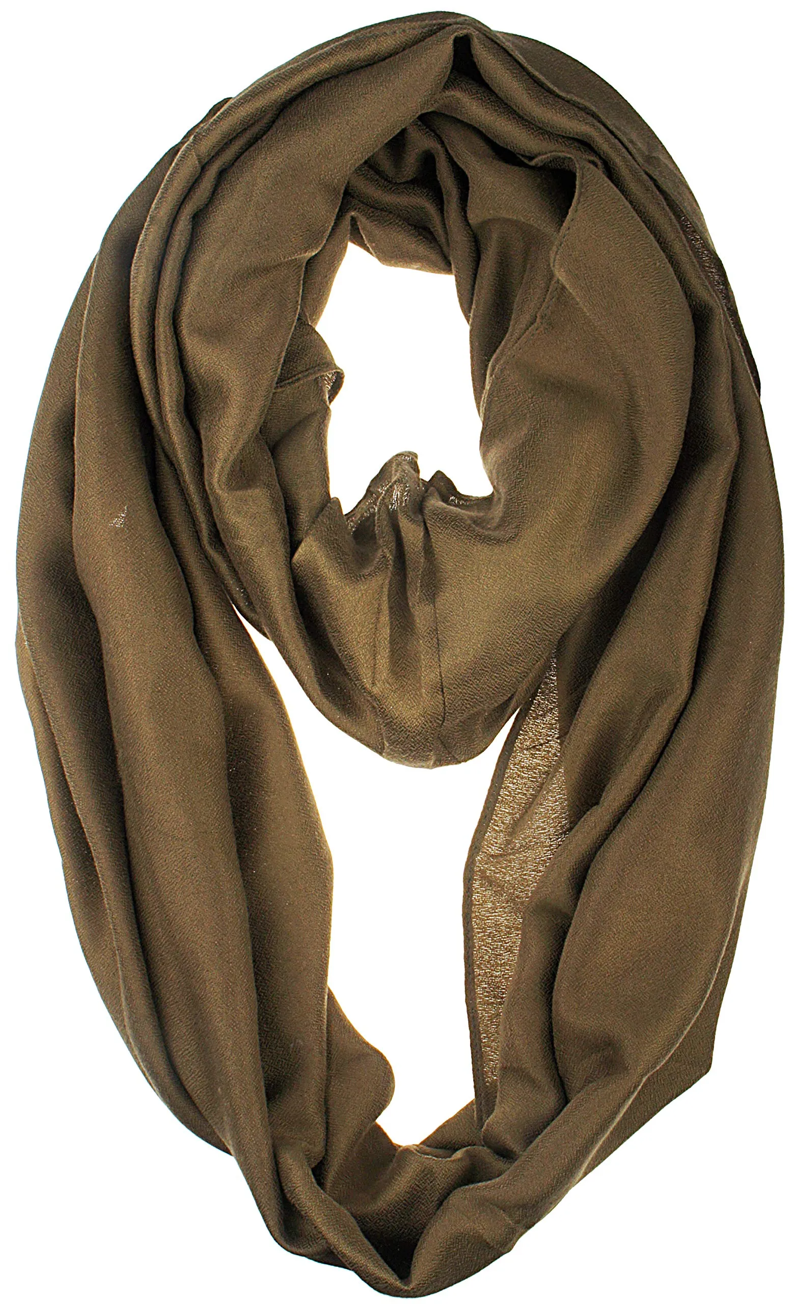 Premium Soft Light Weight Elegant Solid Color Satin Infinity Scarf