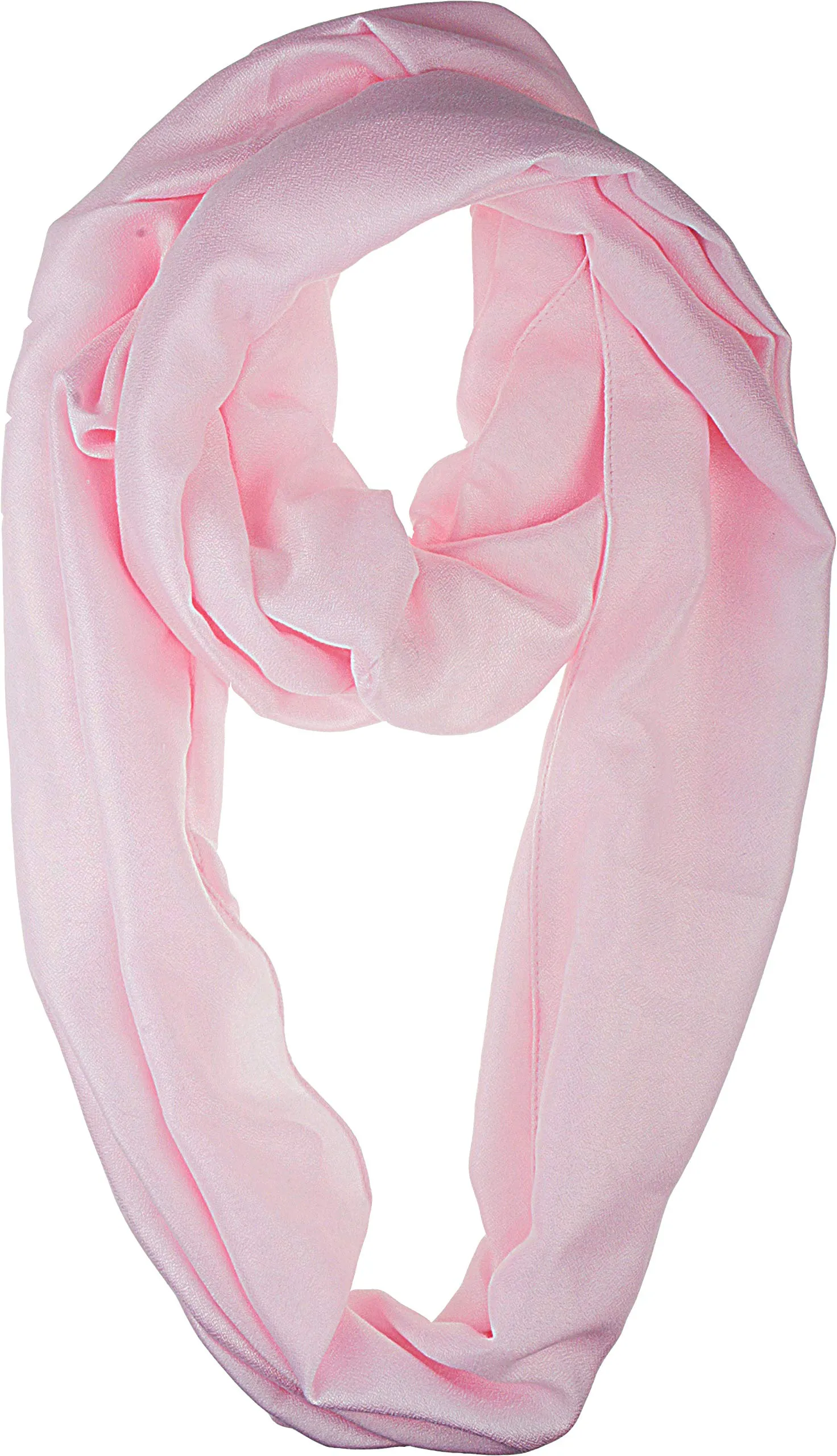 Premium Soft Light Weight Elegant Solid Color Satin Infinity Scarf