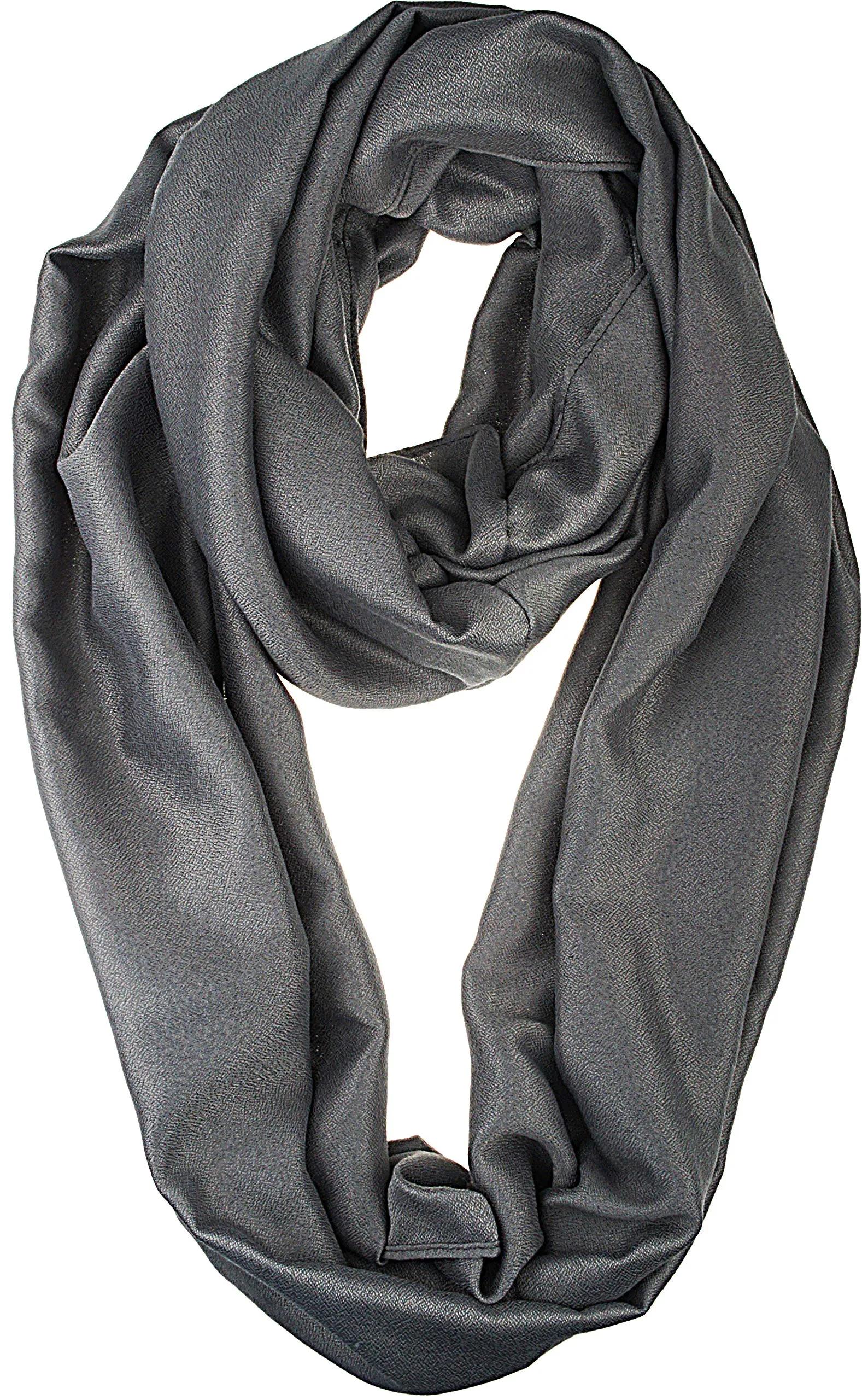 Premium Soft Light Weight Elegant Solid Color Satin Infinity Scarf