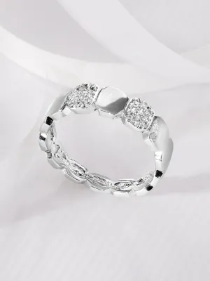 Rubans 925 Silver The Fusion Of Pastel And Pave Ring