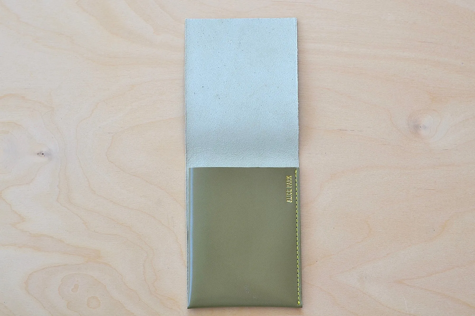 Simple Flap Wallet in Olive, Green and Brown Web