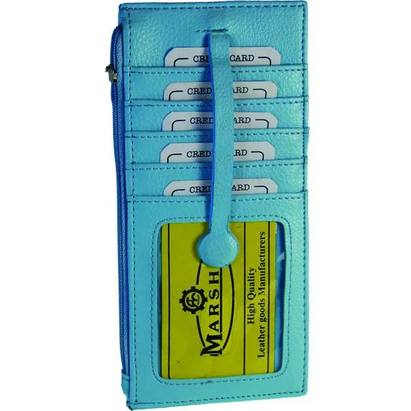 Slim Skinny Unisex  Wallet with 10 Stacked Card Pockets