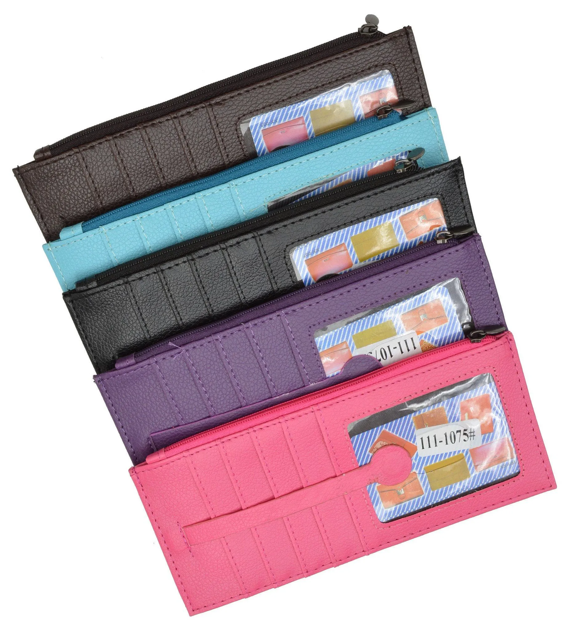 Slim Skinny Unisex  Wallet with 10 Stacked Card Pockets