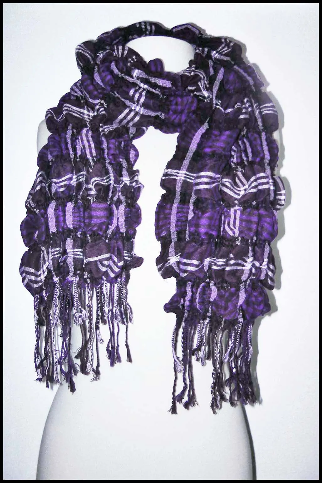 Soft Plaid Bubble Scarf