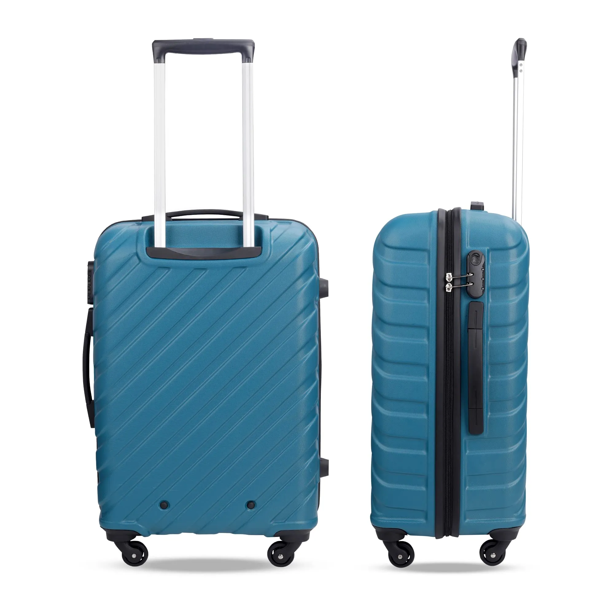 THE CLOWNFISH Armstrong Combo Of 2 Luggage Abs Spinner Hardside Case Suitcase Four Wheel Trolley Bags- Teal (Medium-65 Cm-24 Inch, Small-54 Cm-20 Inch), 38 Centimeters, 28 Centimeters