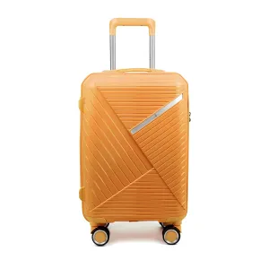 THE CLOWNFISH Denzel Series Luggage Polypropylene Hard Case Suitcase Eight Wheel Trolley Bag with TSA Lock- Orange (Small Size, 56 cm-22 inch)