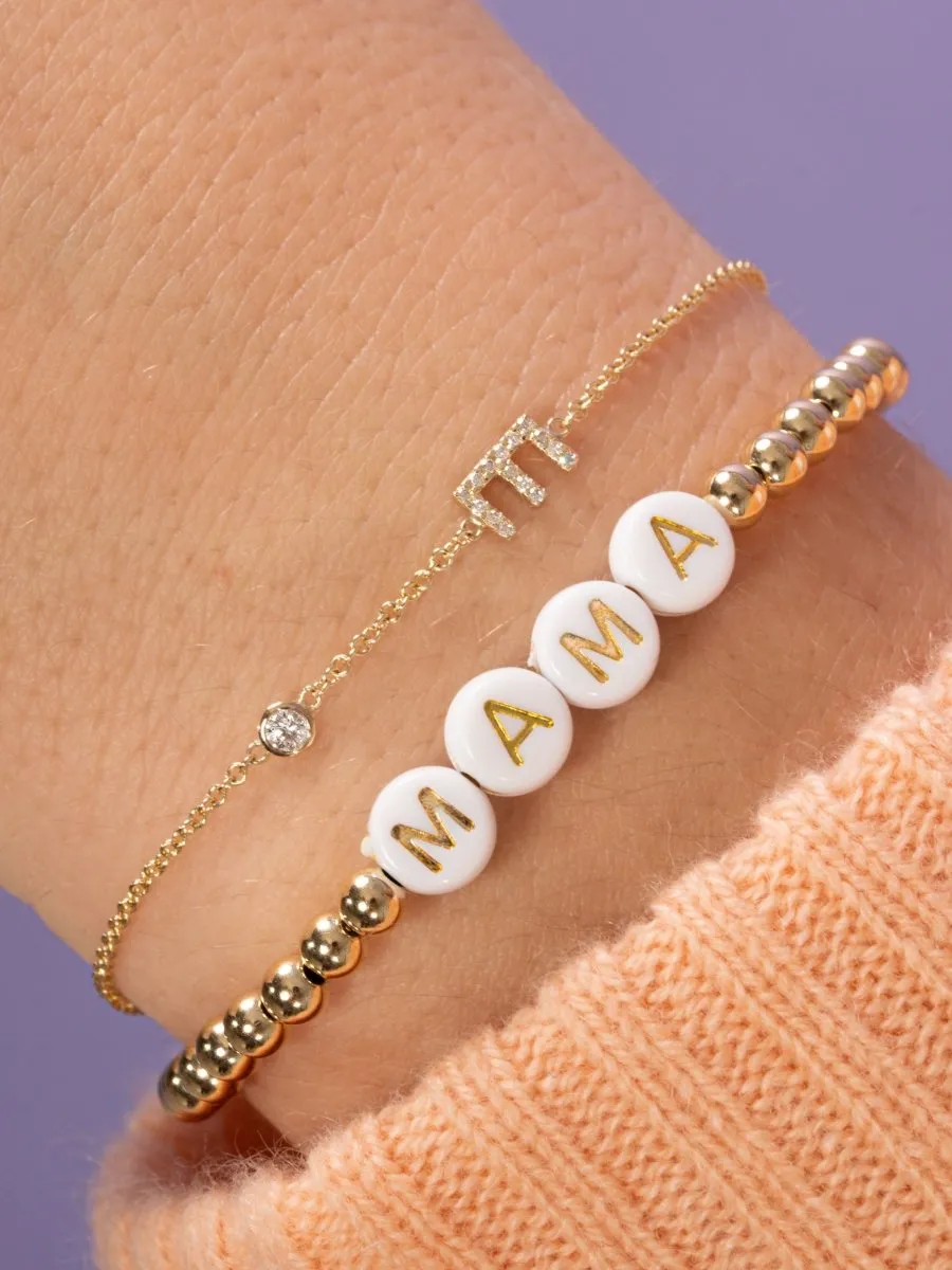 The Diamond Initial Bracelet 14K - 1 Letter