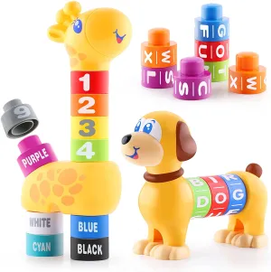 Toddler Alphabet Number Learning Building Block Set