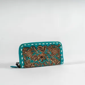 Turquoise Hand-Tooled Wallet