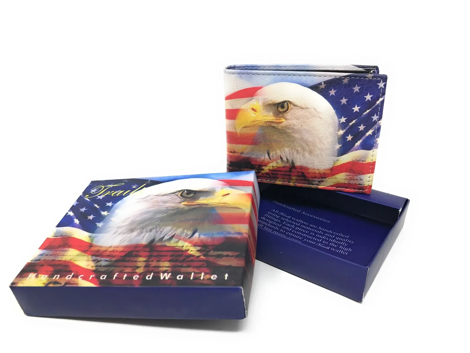 USA Patriotic Bifold Wallets In Gift Box Mens Womens Youth